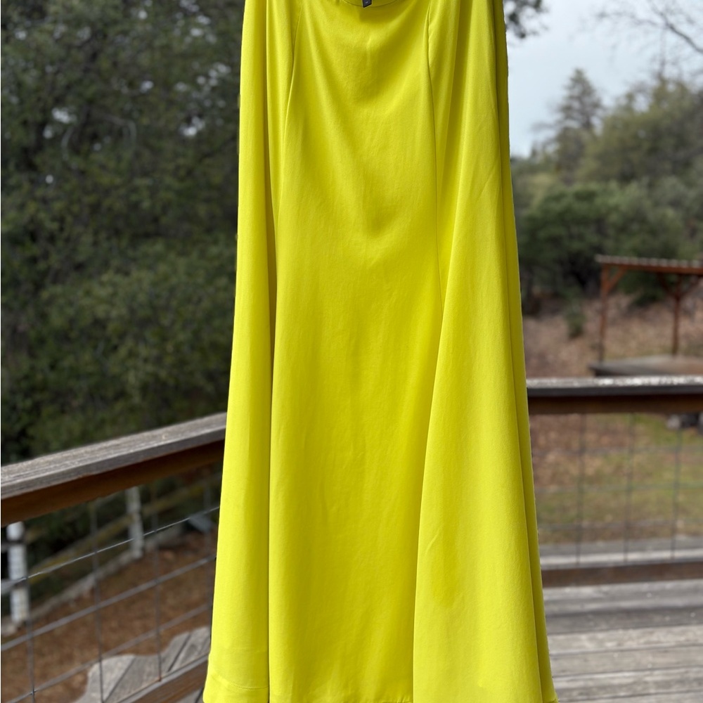 Highlighter yellow chiffon skirt- BCBG size 10